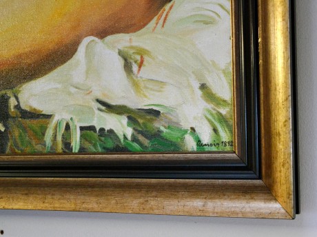 Dana Šlapáková Koupel - Seated Bather - Renoir olej na plátně, 60x80 rám 71x91 (3)